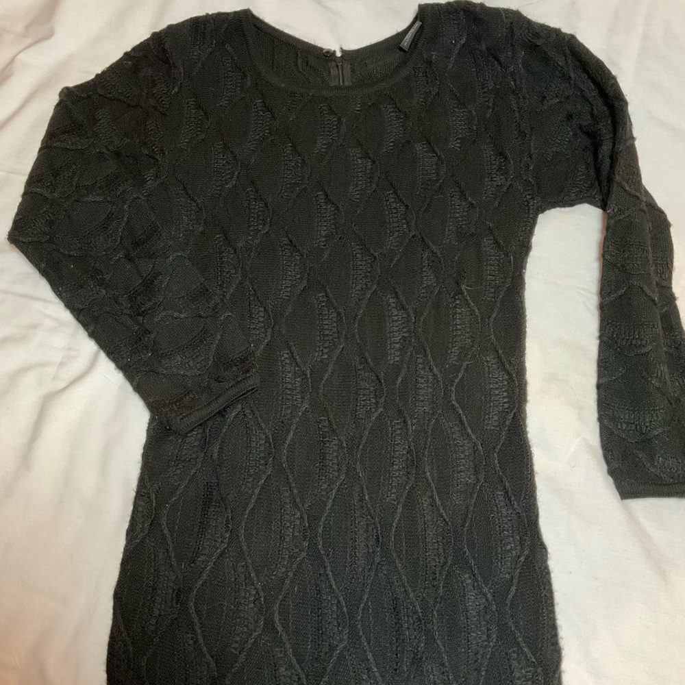 Elegant Black Sweater Maxi Dress